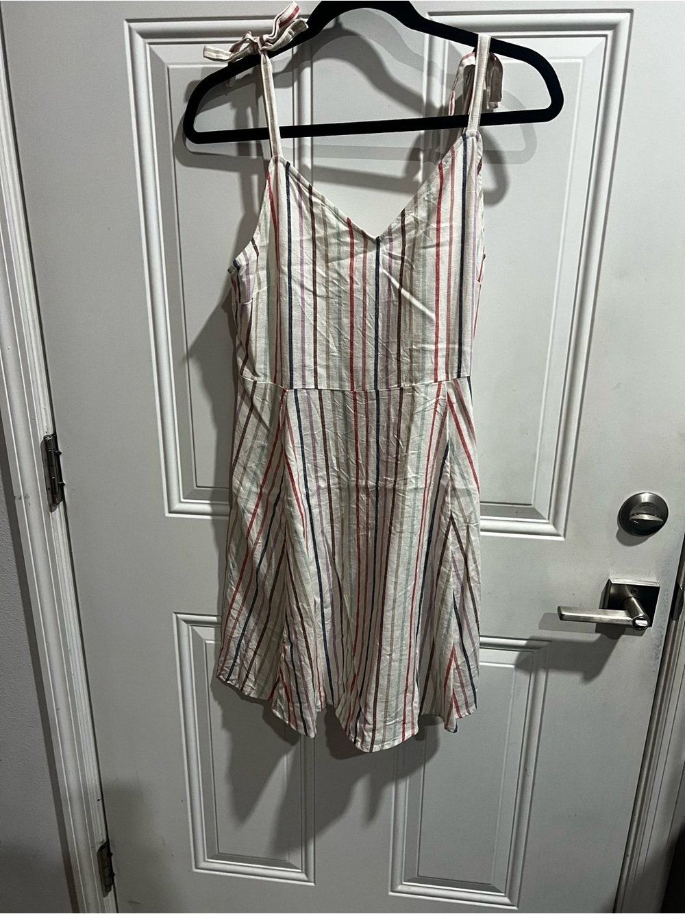 GAP White Mini Sundress with Red and Blue Stripes